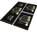 Tapete De Cozinha Kitchen Itens 3 Peças Antiderrapante Comprimento 120 cm Cor Preto Largura 34 cm