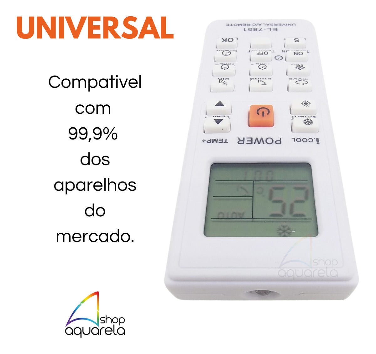 2 Controles Remotos Ar Condicionado Universal Todos Modelos Branco