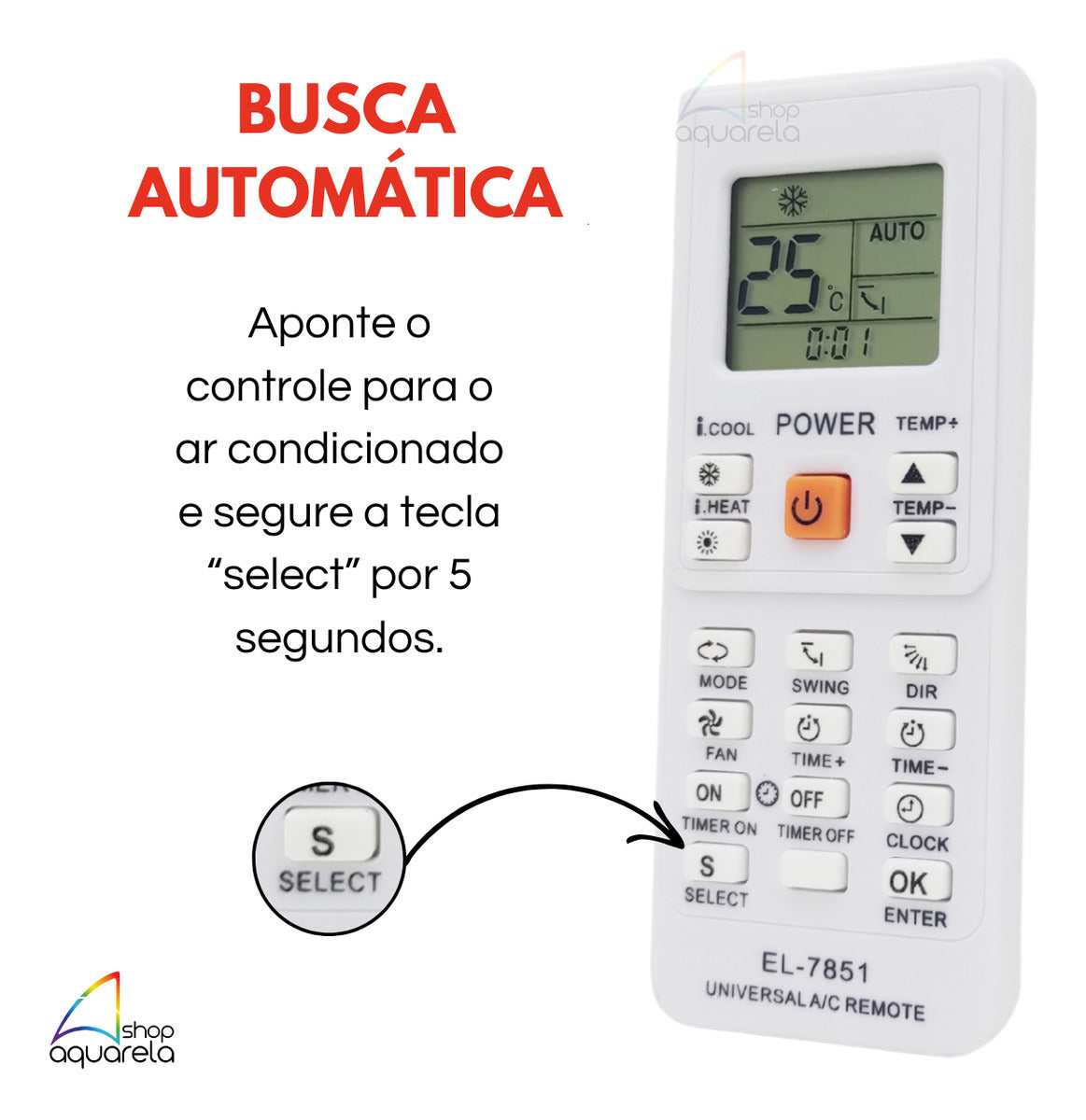 2 Controles Remotos Ar Condicionado Universal Todos Modelos Branco