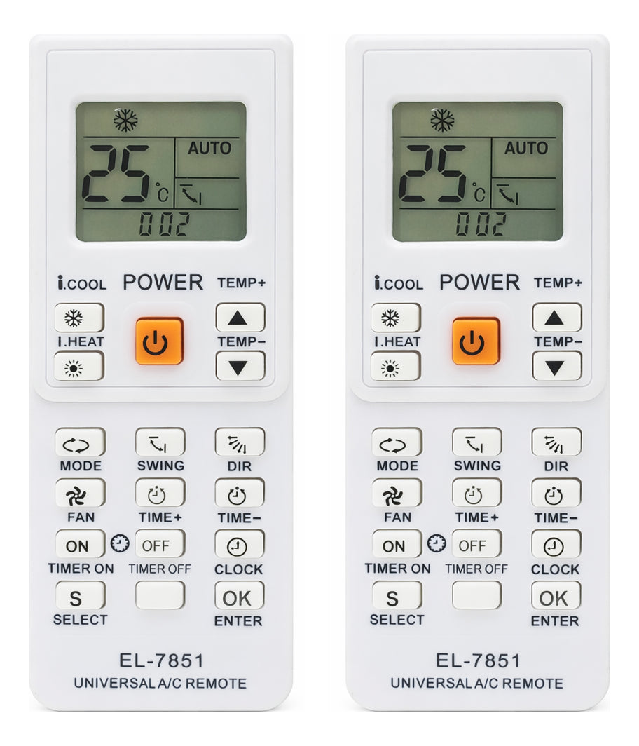 2 Controles Remotos Ar Condicionado Universal Todos Modelos Branco