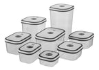 Kit Potes Plásticos Transparente com Tampa Branca 8 Unidades Electrolux