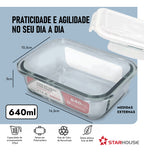 Kit 10 Potes Herméticos Vidro 640ml Starhouse Marmita Forno
