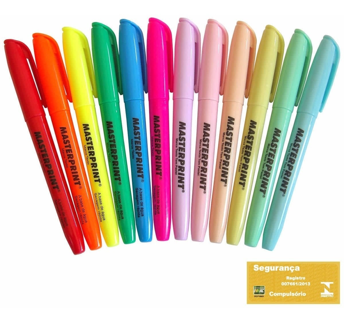 6 Marca Texto Neon + 6 Marca Texto Pastel Masterprint Mp 612
