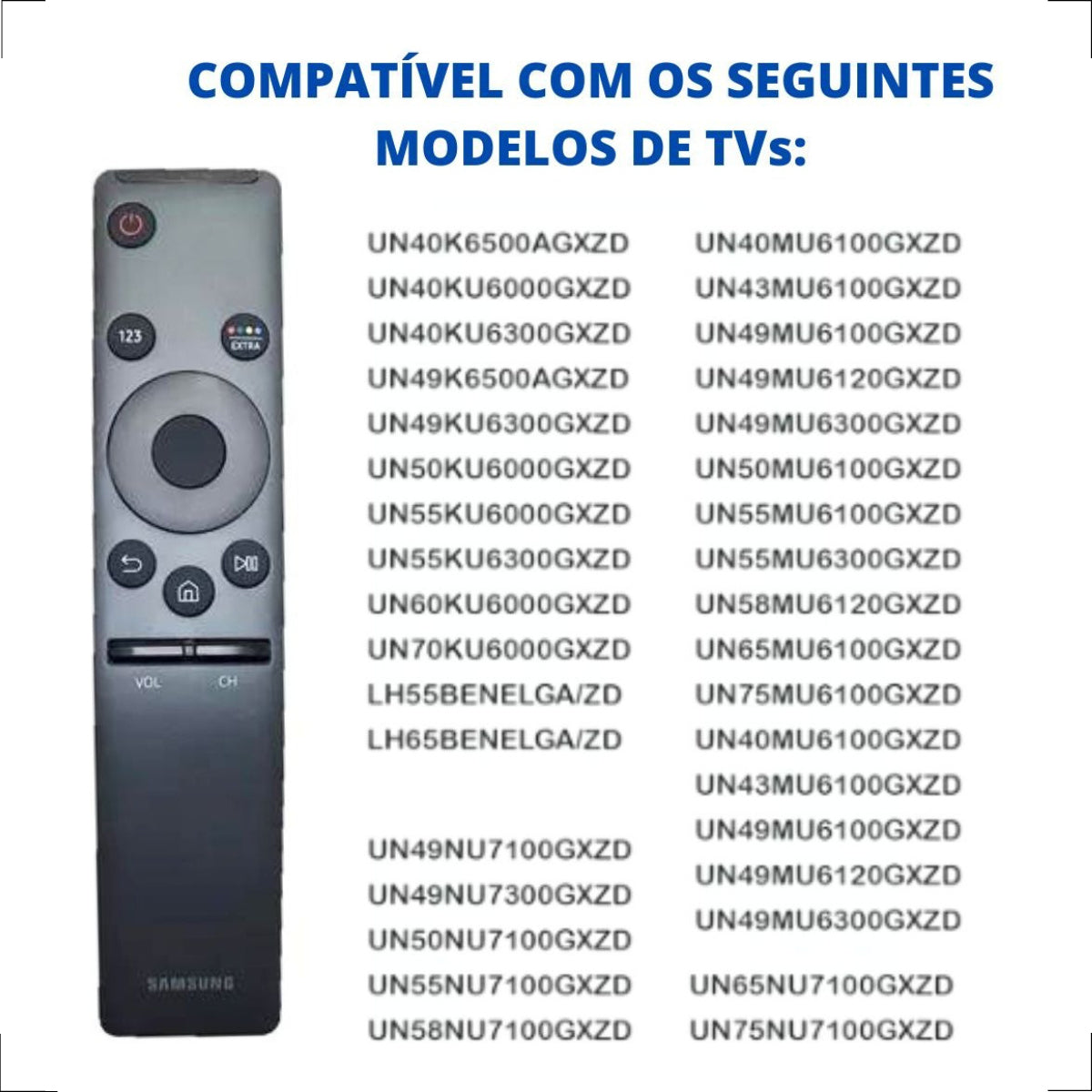 Controle Original Samsung Smart Tv 4k Sem Comando De Voz Preto