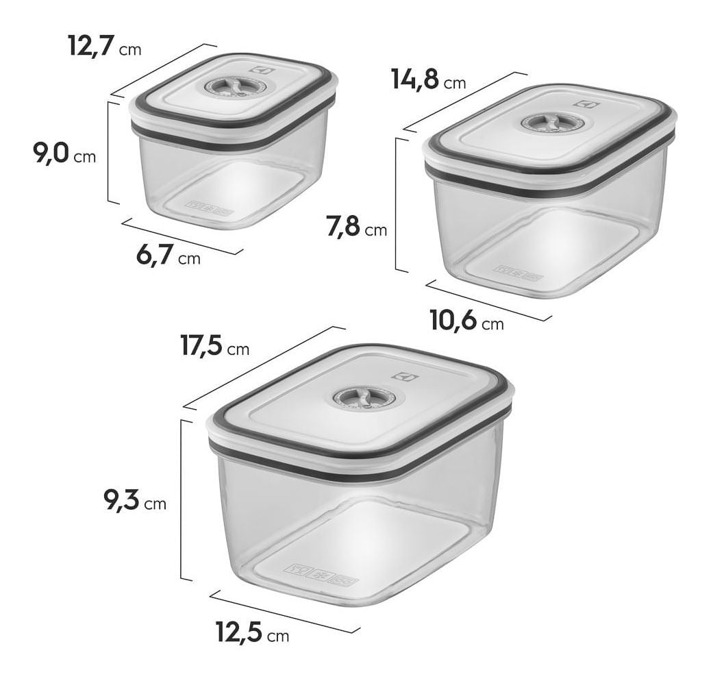 Kit Potes Plásticos Transparente com Tampa Branca 8 Unidades Electrolux