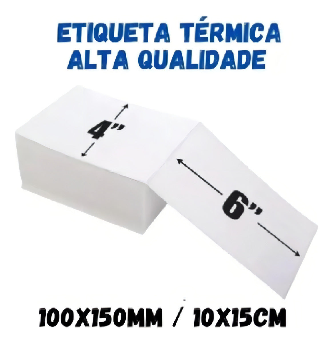 1000 Etiquetas Térmicas 10x15 Alta Qualidade Formato Resma Cor Branco