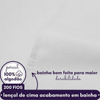 Jogo De Cama Casal Algodão Percal 200 Fios Confortavel Macio