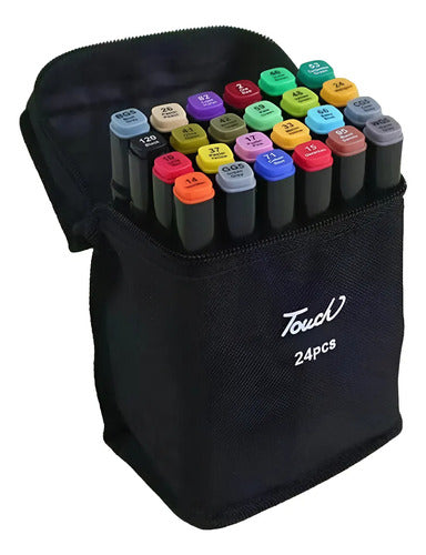 Conjunto Canetinhas Coloridas Com Ponta Dupla - Kit 24 Cores