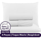 Jogo De Cama Casal Algodão Percal 200 Fios Confortavel Macio