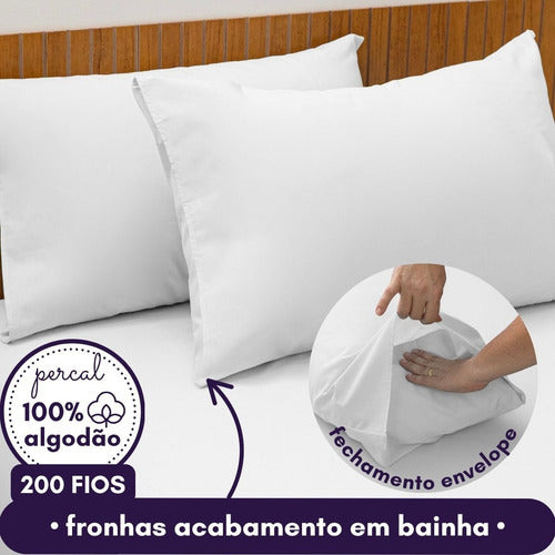 Jogo De Cama Casal Algodão Percal 200 Fios Confortavel Macio