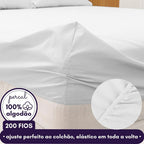 Jogo De Cama Casal Algodão Percal 200 Fios Confortavel Macio